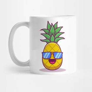 Cute Pineapple Wearing Glasses Mug